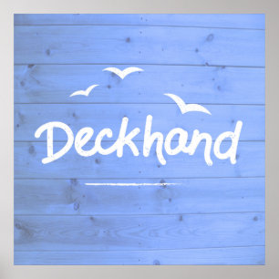 Deckhand Nautisk Blue and White Maritime Art Poster
