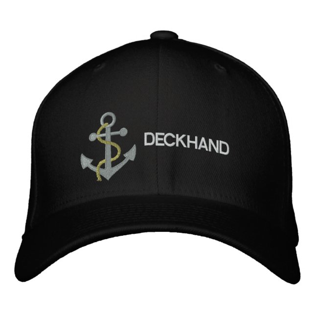 Deckhand Yacht Embroized Cap Broderad Keps (Framsida)