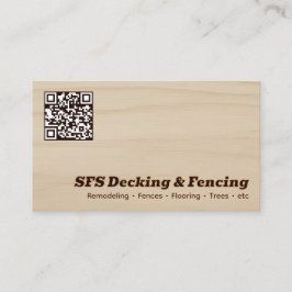 Decking & Fencing Business QR Vcard Visitkort