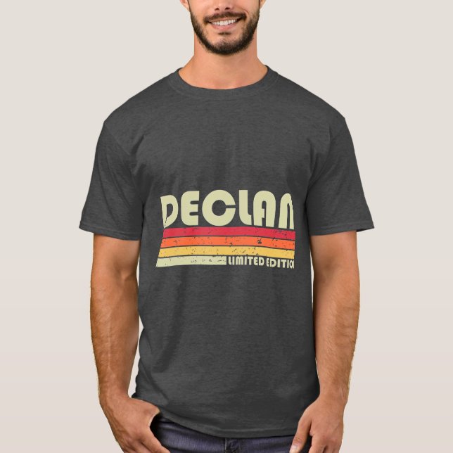 DECLAN Gift Namn Personlig Funny Retro T Shirt (Framsida)