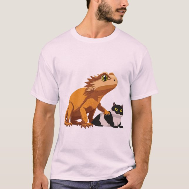 Declans katt och ödla T-Shirt (Framsida)