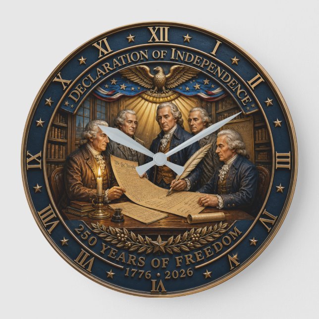 Declaration of Independence 250th Anniversary Stor Klocka (Framsida)