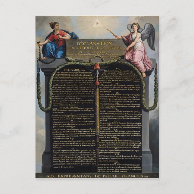 Declaration of the Rights of Man and Citizen Vykort (Framsida)