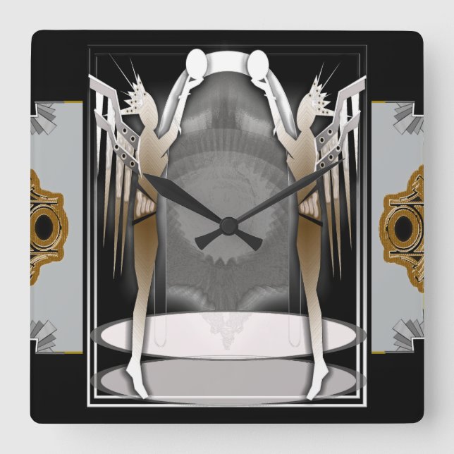 deco änglar fyrkantig klocka (Framsida)