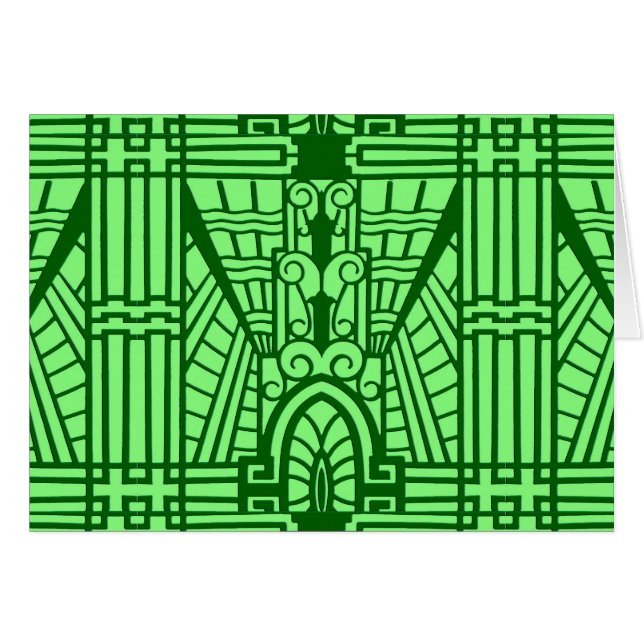 Deco Architectural Mönster, Light Jade Grönt OBS Kort (Framsidan Horizontal)