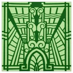 Deco Architectural Mönster, Light Jade Grönt Tyg
