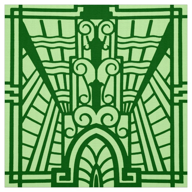 Deco Architectural Mönster, Light Jade Grönt Tyg (Provkarta)