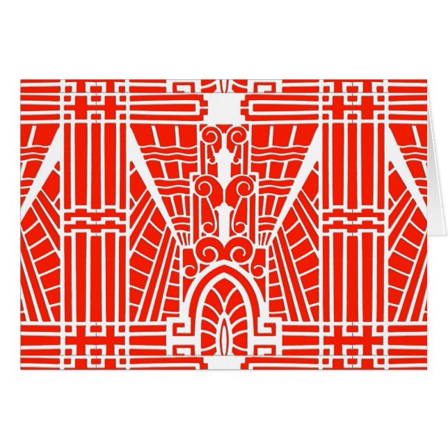 Deco Architectural Mönster, Mandarin Orange OBS Kort (Framsidan Horizontal)