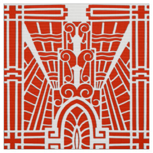 Deco Architectural Mönster, Mandarin Orange Tyg