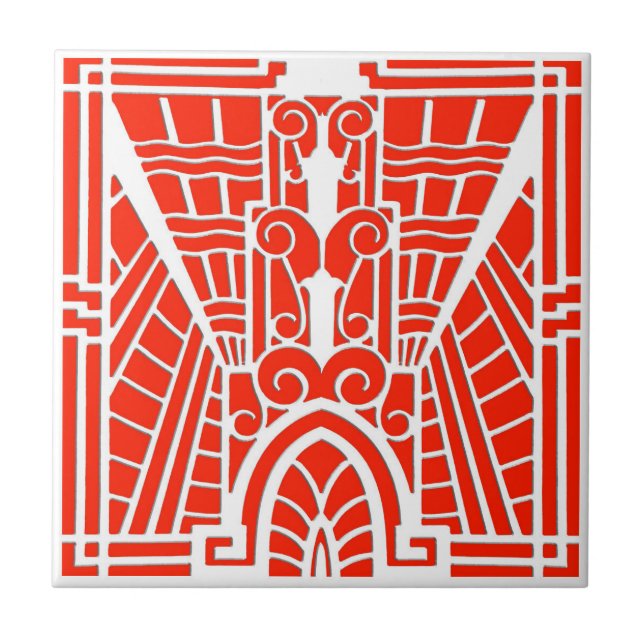 Deco arkitektoniskt mönster, Mandarinapelsin Kakelplatta (Framsidan)