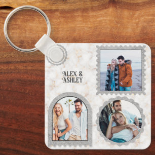 Deco Art Modern Customized Photo Namn Nyckelring