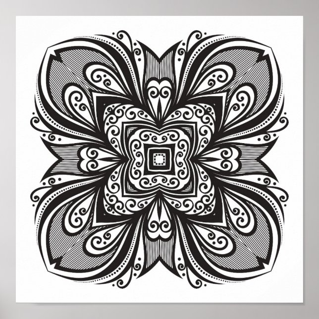 Deco Black Square Inspired 2 Poster (Framsidan)