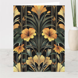 Deco Blått Bladfödelsedags Kort