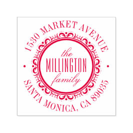 Deco-blommande Returadress Självfärgande Stämpel