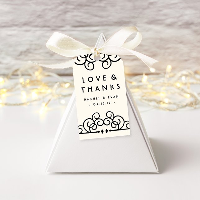Deco-blommande Tack till fördel för bröllop Presentetikett (Skapare uppladdad)