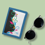 Deco Blommigt Monogram<br><div class="desc">Denna färgstarka plånbok är redo för ditt eget monogram. Skapat i ett fet svart och vitt snurrande löv gräns mönster med ljust stänk färg.</div>