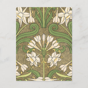 Deco-Blommigt vit Vykort