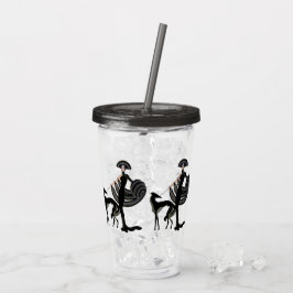 Deco Borzoi Acrylic Tumbler Take Away Mugg
