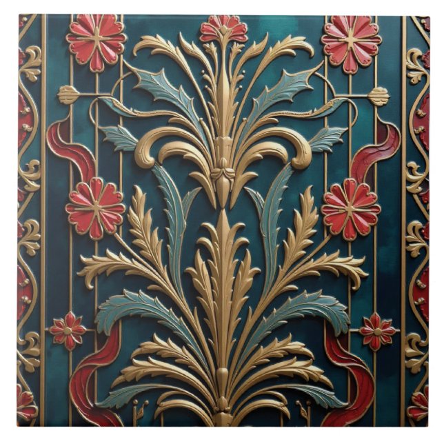 Deco Bouquet Moderne Kakelplatta (Framsidan)