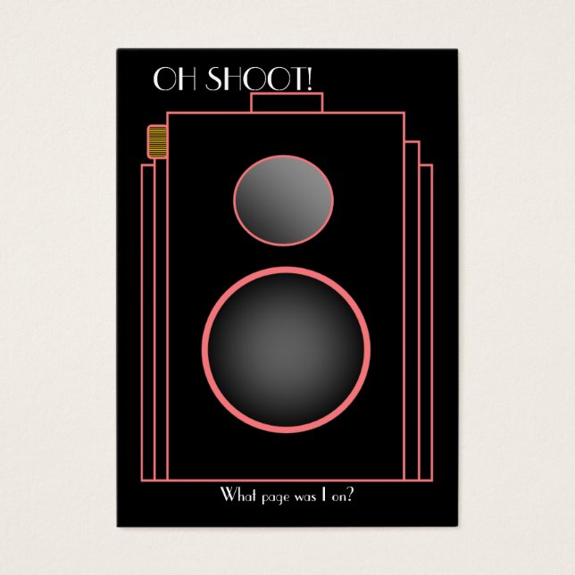 Deco Camera Bookmark (parisian) Visitkort (Framsidan)