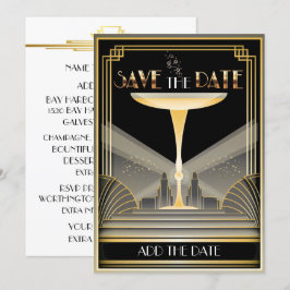 Deco Champagne Spara Datum Inbjudan