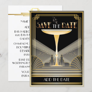 Deco Champagne Spara Datum Inbjudan