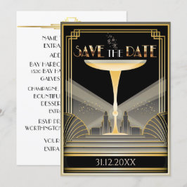 Deco Champagne Spara Datum Inbjudan