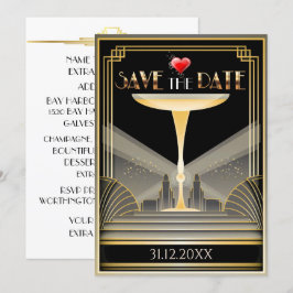 Deco Champagne Spara Datum Inbjudan