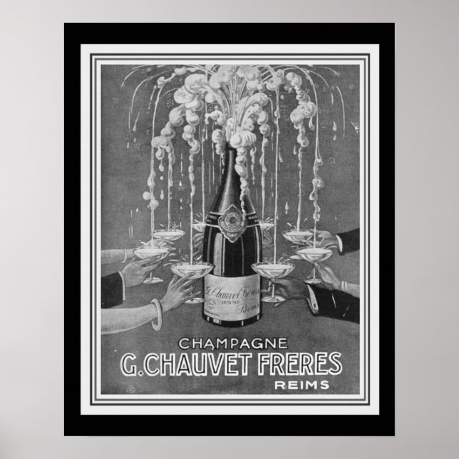 Deco Chauvet Freres Champagne Ad 16 x 20 Poster (Framsidan)