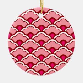 Deco Chinese Scallops, Fuchsia and Ljus rosa Julgransprydnad Keramik