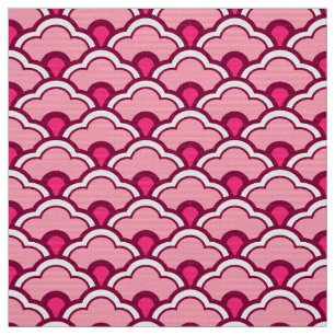 Deco Chinese Scallops, Fuchsia and Ljus rosa Tyg