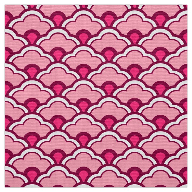 Deco Chinese Scallops, Fuchsia and Ljus rosa Tyg (Provkarta)