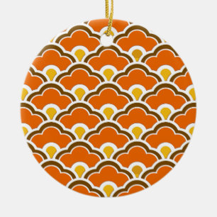 Deco Chinese Scallops, Mandarin Orange Julgransprydnad Keramik