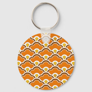 Deco Chinese Scallops, Mandarin Orange Nyckelring