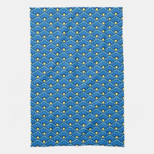 Deco Chinese Scallops, Ocean Blue och Indigo Kökshandduk