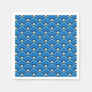 Deco Chinese Scallops, Ocean Blue och Indigo Pappersservett