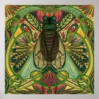 Deco Cicada Poster