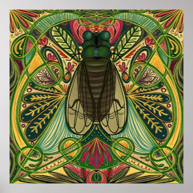 Deco Cicada Poster (Framsidan)
