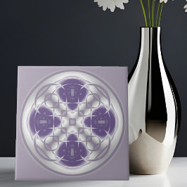 Deco Circle Abstrakt Lila och Grått Ceramic Tile Kakelplatta