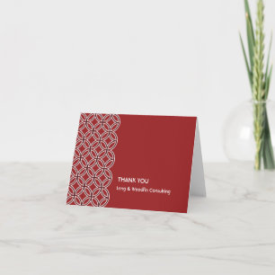 Deco cirklar röd vit mönster tackar dig att card tack kort