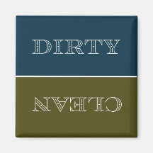 Deco Clean/Dirty Dishwasher Magnet (Blue/Guld)