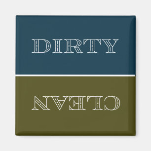 Deco Clean/Dirty Dishwasher Magnet (Blue/Guld)