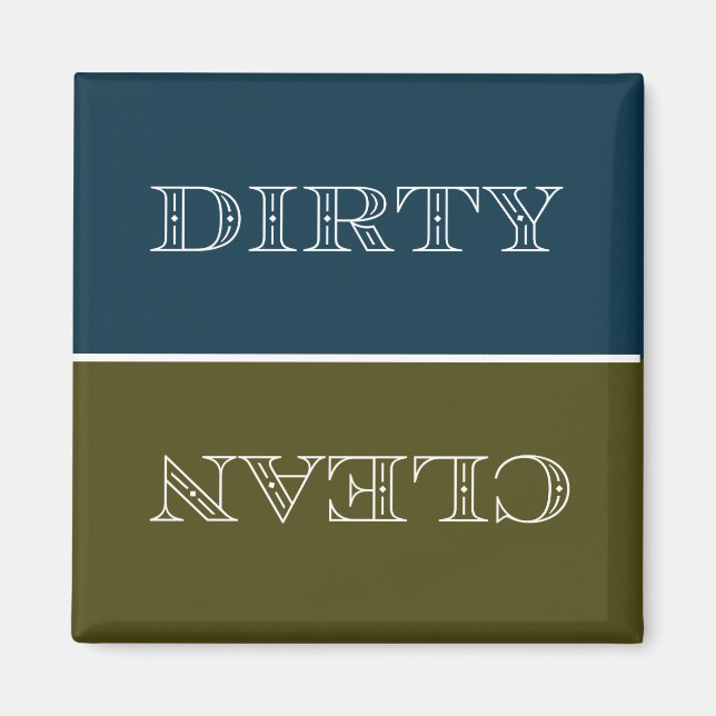 Deco Clean/Dirty Dishwasher Magnet (Blue/Guld) (Framsidan)