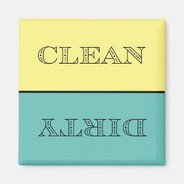 Deco Clean/Dirty Dishwasher Magnet (Gult/Teal)