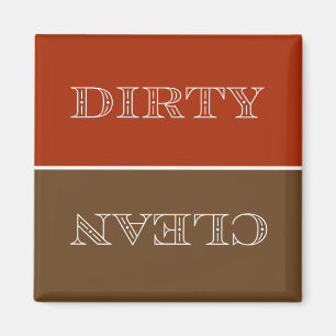 Deco Clean/Dirty Dishwasher Magnet (Orange/brun)