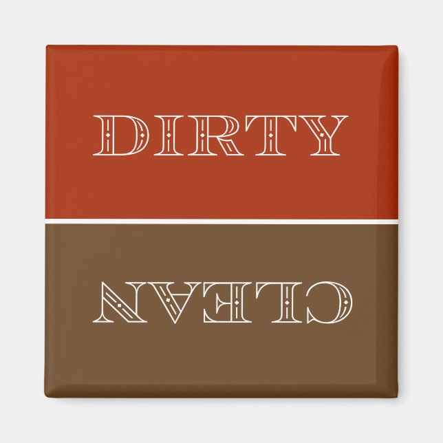 Deco Clean/Dirty Dishwasher Magnet (Orange/brun) (Framsidan)