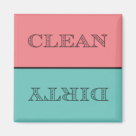 Deco Clean/Dirty Dishwasher Magnet (Rosa/Teal)
