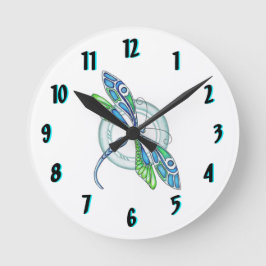 Deco Dragonfly Round Clock Design Rund Klocka