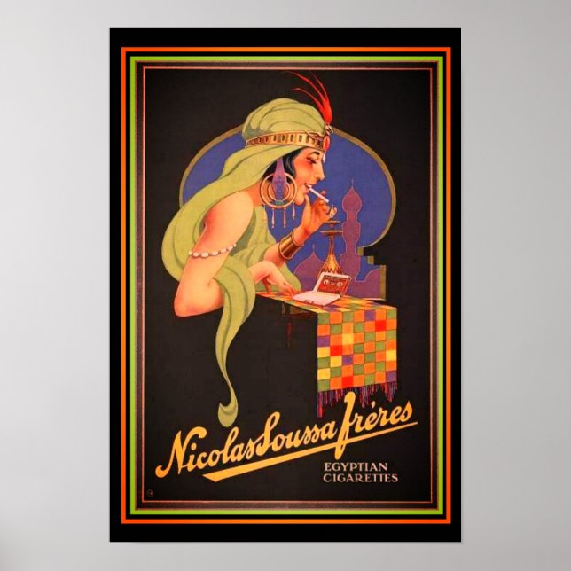 Deco Egyptian Cigarette Ad Poster 13 x 19 (Framsidan)