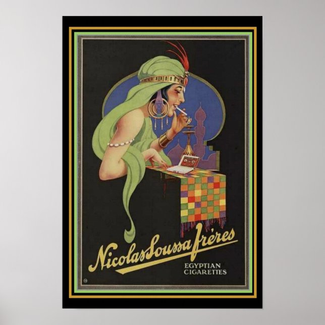 Deco Egyptian Cigarette Ad Poster 13 x 19 (Framsidan)